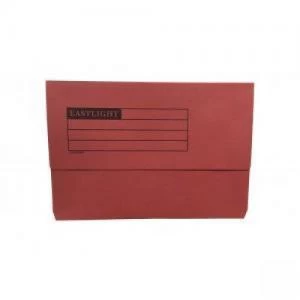 Image of Document Wallet Manilla Foolscap Half Flap 250gsm Red - Pack of 50