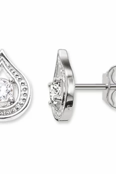 Image of Ladies Thomas Sabo Sterling Silver Glam & Soul Purity Of Lotos Stud Earrings H1840-051-14