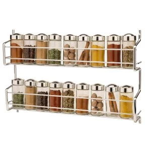 Image of Hahn Metro Premium 2 Tier Wall/Cupboard Spice Rack With 18 Jars