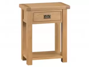 Image of Kenmore Waverley Oak 1 Drawer Large Lamp Table Assembled