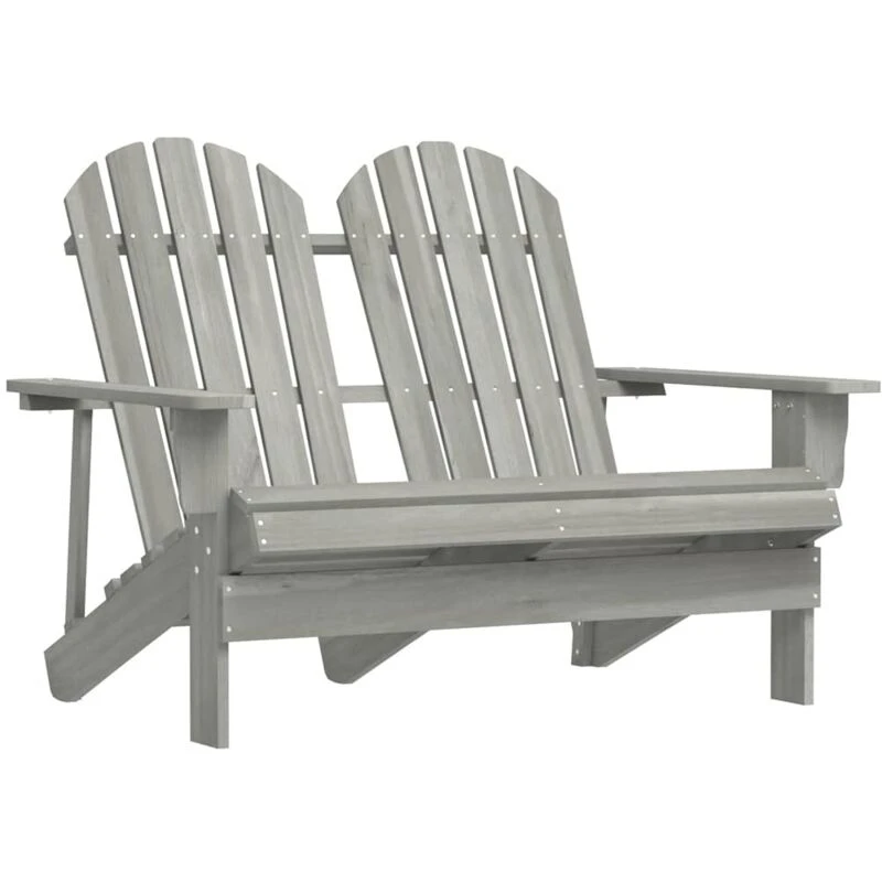 Image of VIDAXL 2-Seater Garden Adirondack Chair Solid Fir Wood Grey Vidaxl 8720286240816