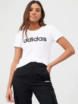 Image of Adidas Essentials Linear Slim Tee - White