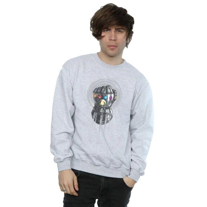Image of Marvel Marvel Men Avengers Infinity War Power Fist Sweatshirt in Grey Size: Small Grey S Male 5057736691618