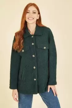 Image of Green Teddy Bear Button Through Shacket