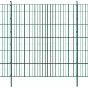 Image of 2D Garden Fence Panels & Posts 2008x2230 mm 20 m Green vidaXL - Green