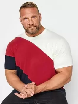 Image of BadRhino Badrhino Diagonal Cut & Sew T-Shirt, Blue, Size 2XL, Men