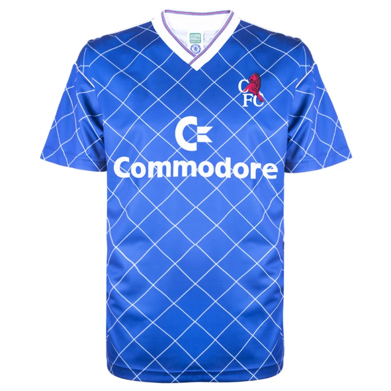 Image of Score Draw Chelsea 1988 Retro Football Shirt CHEL88HPYSS-L L Mens Sportswear