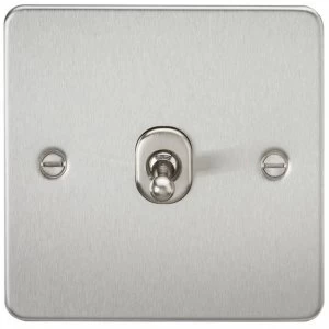 Image of 10 PACK - Flat Plate 10AX 1G Intermediate Toggle Switch - Brushed Chrome