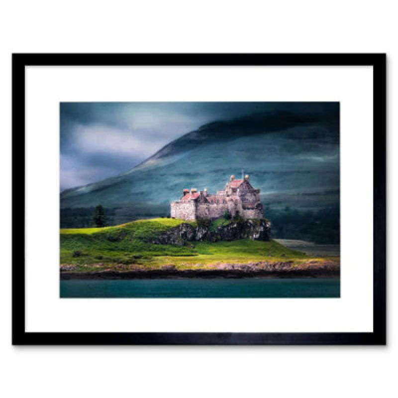 Image of Artery8 Duart Castle Scotland Isle Mull Home Decor 12X16" Framed Wall Art Print