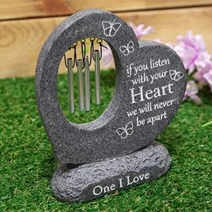 Image of Thoughts Of You Graveside Stone Heart Windchime