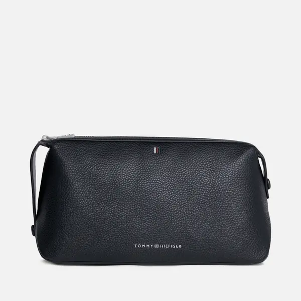 Image of Tommy Hilfiger Mens Central PU Leather Washbag - Black