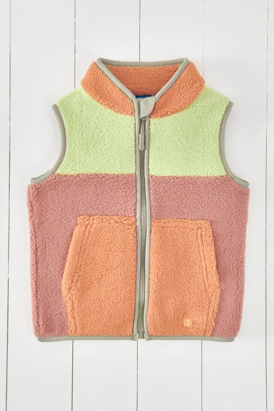 Image of Grass & Air Borg Gilet in Pink Size: 3-4 Years Pink Unisex 3-4 Years