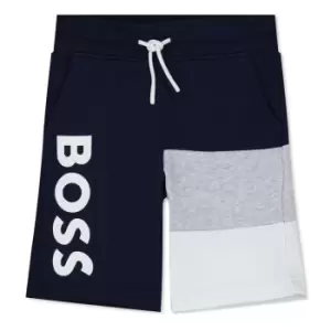 Image of Boss Large Logo Shorts Juniors - Blue
