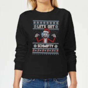 Image of Rick and Morty Lets Get Schwifty Womens Christmas Sweatshirt - Black - M