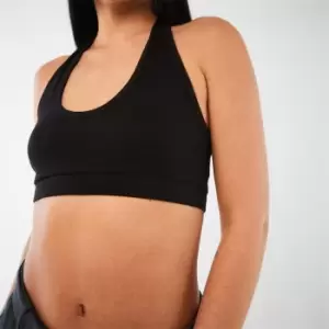 Image of Missguided Rib Halterneck Bralet - Black