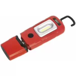 Image of Lightweight Swivel Inspection Light - 3W cob & 1W smd LED - Rechargeable - Red