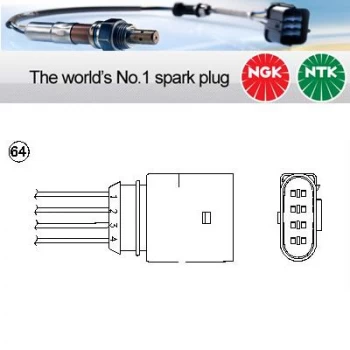 Image of 1x NGK NTK Oxygen O2 Lambda Sensor OZA447-E40 OZA447E40 (1738)