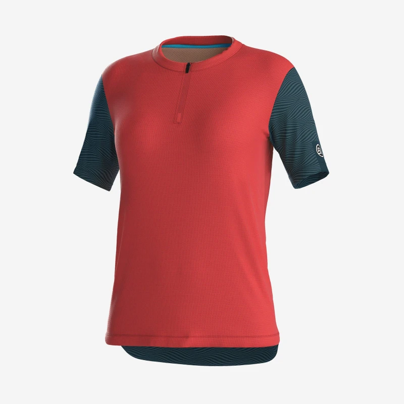 Image of Bicycle Line Womens ZOE Half Zip Short Sleeve Cycling Jersey Peach female 8 (XS)