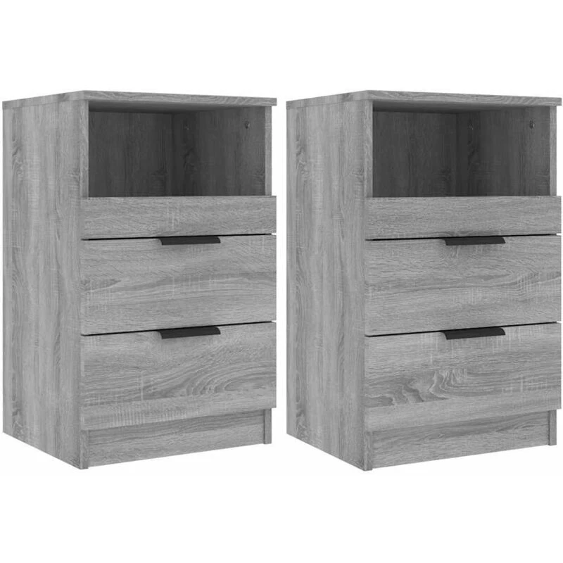 Image of VIDAXL Bedside Cabinets 2 pcs Grey Sonoma Engineered Wood Vidaxl 8720286968130