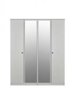Image of Swift Verve Part Assembled 4 Door Mirrored Wardrobe