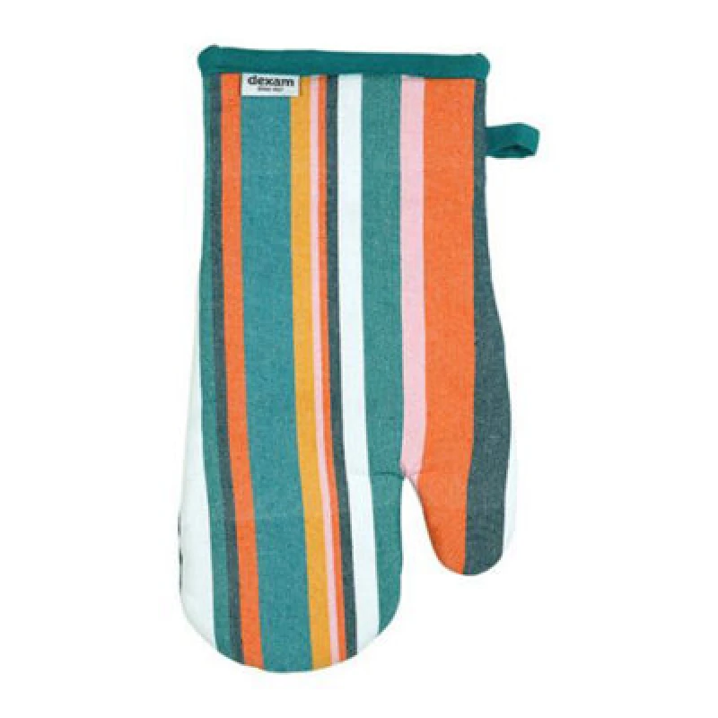 Image of Dexam Recycled Cotton Striped Gauntlet Teal