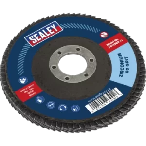Image of Sealey Zirconium Abrasive Flap Disc 115mm 80g