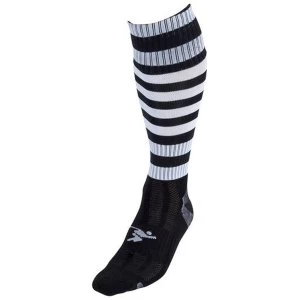 Image of Precision Hooped Pro Football Socks Black/White - UK Size 3-6