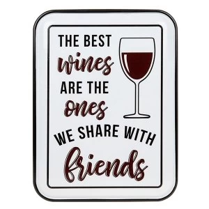 Image of Vintage Enamel Plaque Oblong Wine