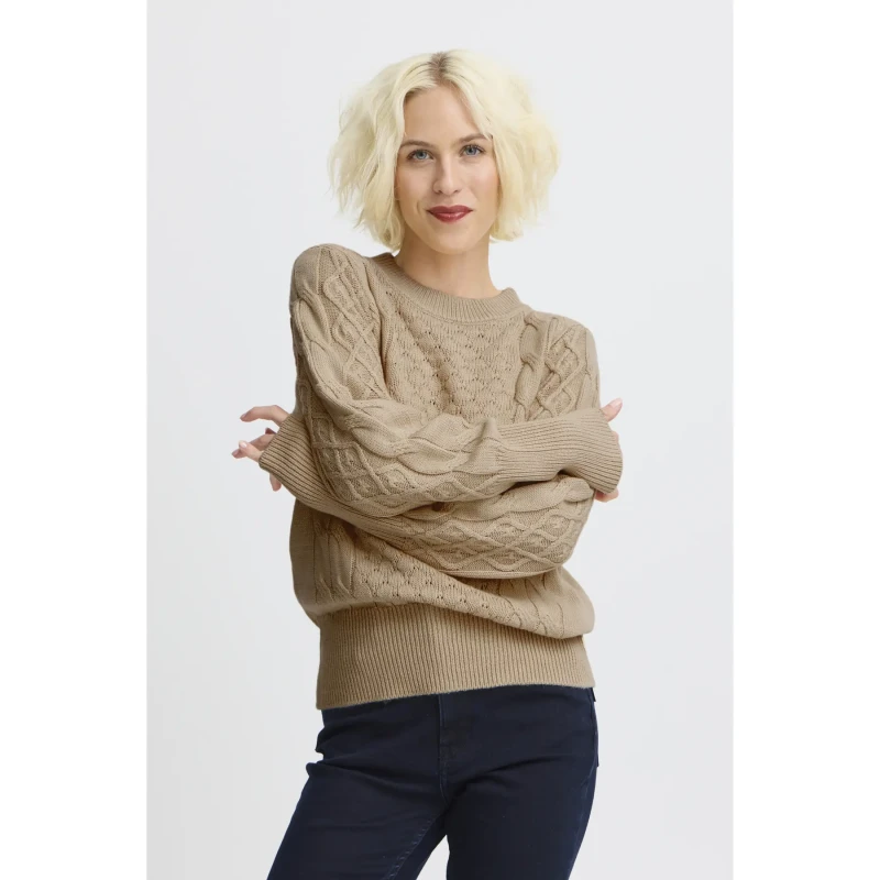Image of Pulz Jeans Woman sweater Pulz Jeans Tanja Beige Female L