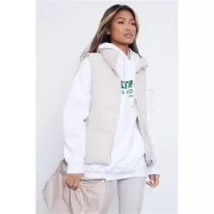 Image of I Saw It First Stone Panel Detail Padded Gilet - Brown