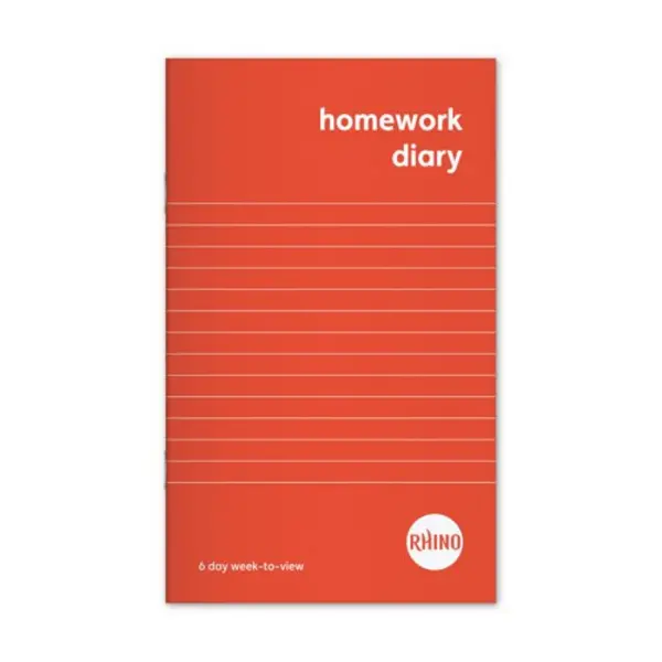 Image of Rhino A6+ Homework Diary 84 Page 6-Day Week Red (Pack 100) - SDWD1-0