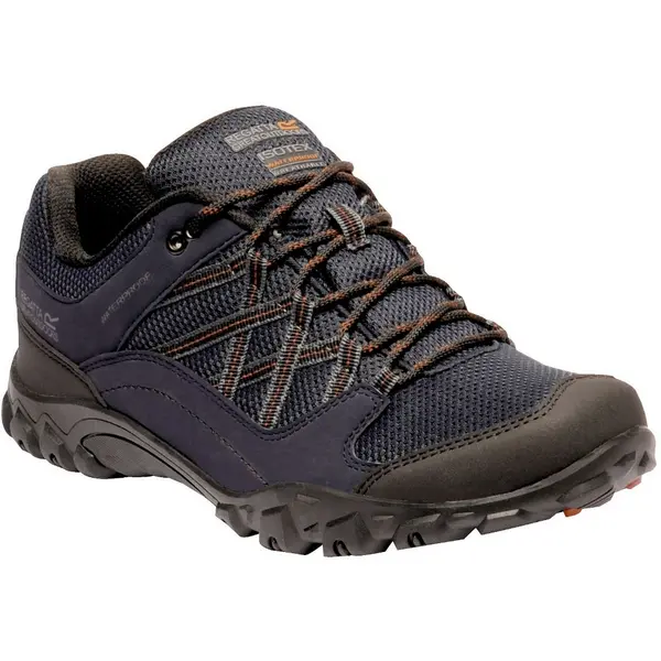 Image of Regatta Mens Edgepoint III Waterproof Lace Up Walking Shoes UK Size 12 (EU 47) Navy/Burnt Umbr RMF617-QFD-12