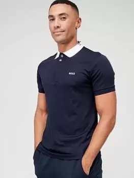 Image of BOSS Paule 1 Polo Shirt - Dark Blue , Dark Blue, Size L, Men