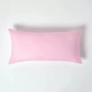 Image of Pink Continental Egyptian Cotton Pillowcase 200 Thread Count, 40 x 80cm - Pink - Pink - Homescapes