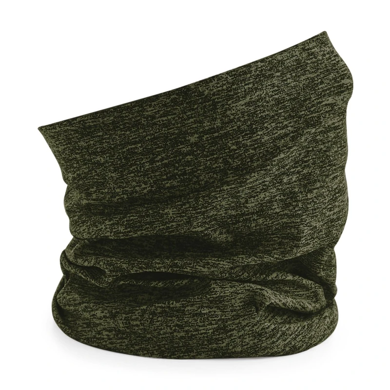 Image of Beechfield Beechfield Men Morf Spacer Marl Neck Warmer in Olive Olive One Size Male 5059699842649