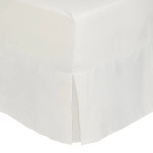 Image of Catherine Lansfield Cream Non-Iron Plain Dye Pleated Fitted Valance Sheet - Single