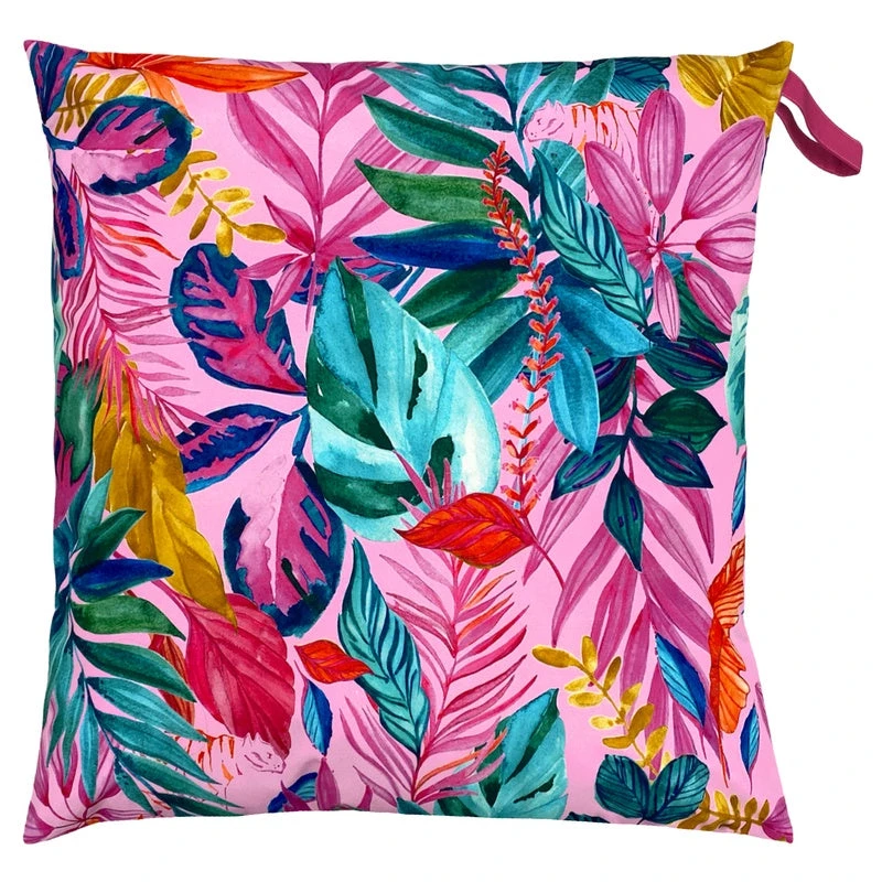 Image of Psychedelic Jungle Large 70cm Outdoor Floor Cushion Hot Pink, Hot Pink / 70 x 70cm / Cover Only