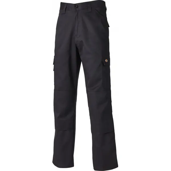 Image of Dickies Mens Everyday Polycotton Knee Pad Pouches Workwear Trousers 38R - Waist 38', Inside Leg 32' BLACK ED247-BK-38R