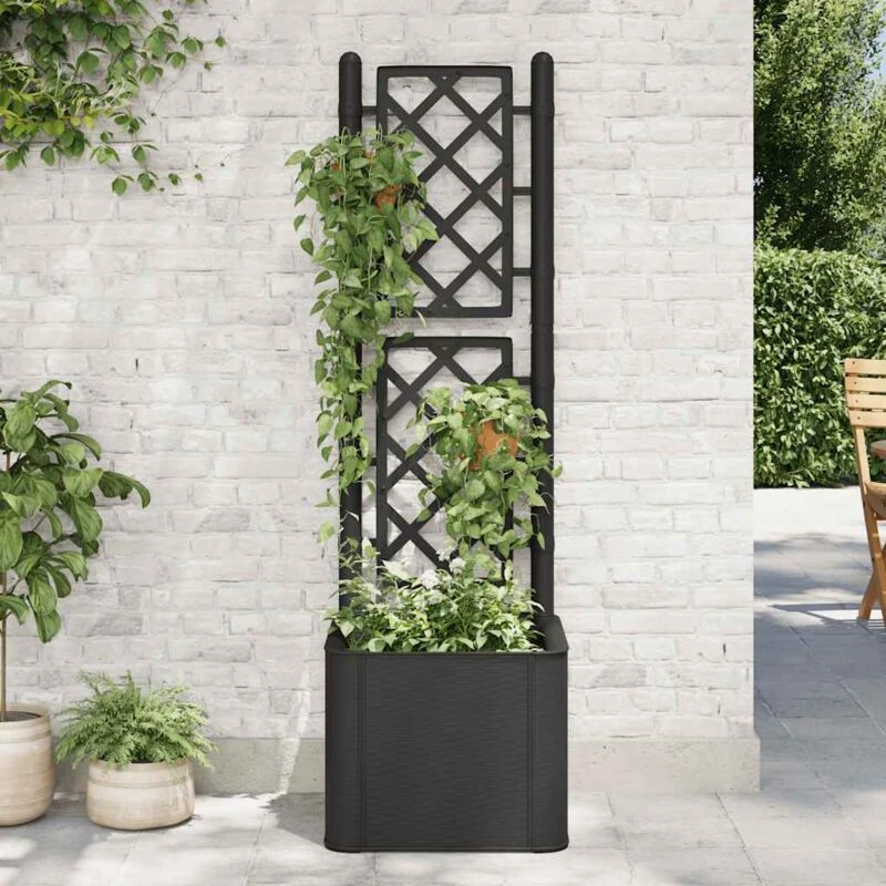 Image of VIDAXL Garden Raised Bed with Trellis and Self Watering System Anthracite Vidaxl 8720286193921