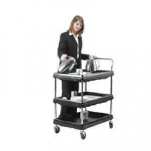 Image of Slingsby 3 Tier Black W832xD546xH1041mm Deep Ledge Trolley 375055