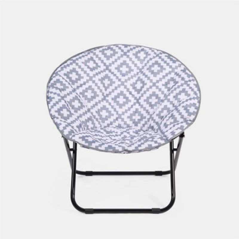 Image of OHS OHS Moon Camping Chair Round Folding Outdoor Garden Seat Travel Picnic in Light Grey Light Grey One Size Unisex 5027434209538