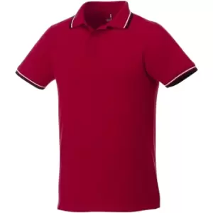Image of Elevate Mens Fairfield Polo With Tipping (L) (Red/Navy/White)