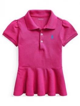 Image of Ralph Lauren Baby Girls Peplum Hem Polo Shirt - Pink, Size 9 Months