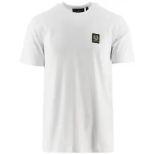 Image of Belstaff White Patch Logo T-Shirt