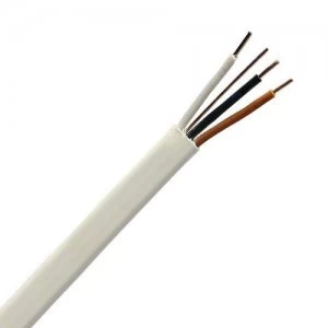 Image of Zexum White 1.5mm 16A 3 Core and Earth Brown Black Grey Fire Resistant Rated BASEC Approved Power Cable - 5 Meter