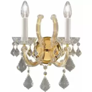 Image of Crystal wall lamp MARIA LOUISE Gold 24 Carats 2 bulbs