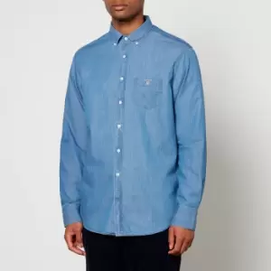 Image of GANT Mens Regular Indigo Shirt - Semi Light Blue - XXL