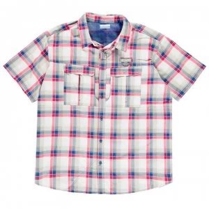 Image of Columbia Casacade Short Sleeve Shirt Mens - White/Blue