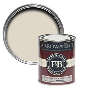 Image of Farrow & Ball Estate School house white No. 291 Eggshell Metal & wood Paint 0.75L