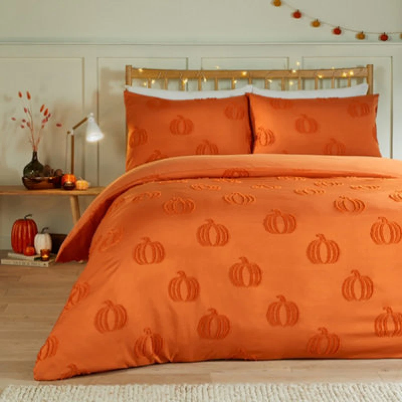 Image of Duvet Day Pumpkinfields Ultra Soft Touch Duvet Set, Double, Orange